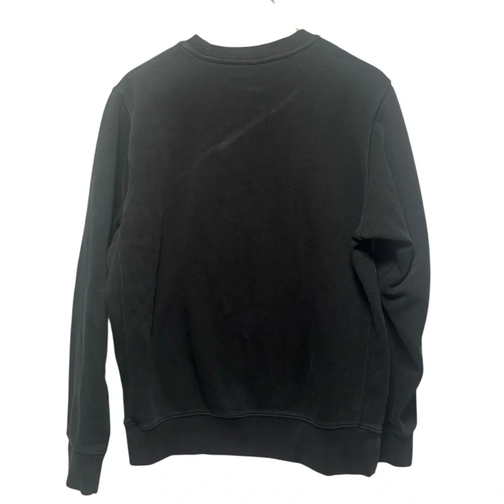 Nike Just Do It Black Crewneck Sweatshirt Small Red Logo Pullover - Picture 2 of 3